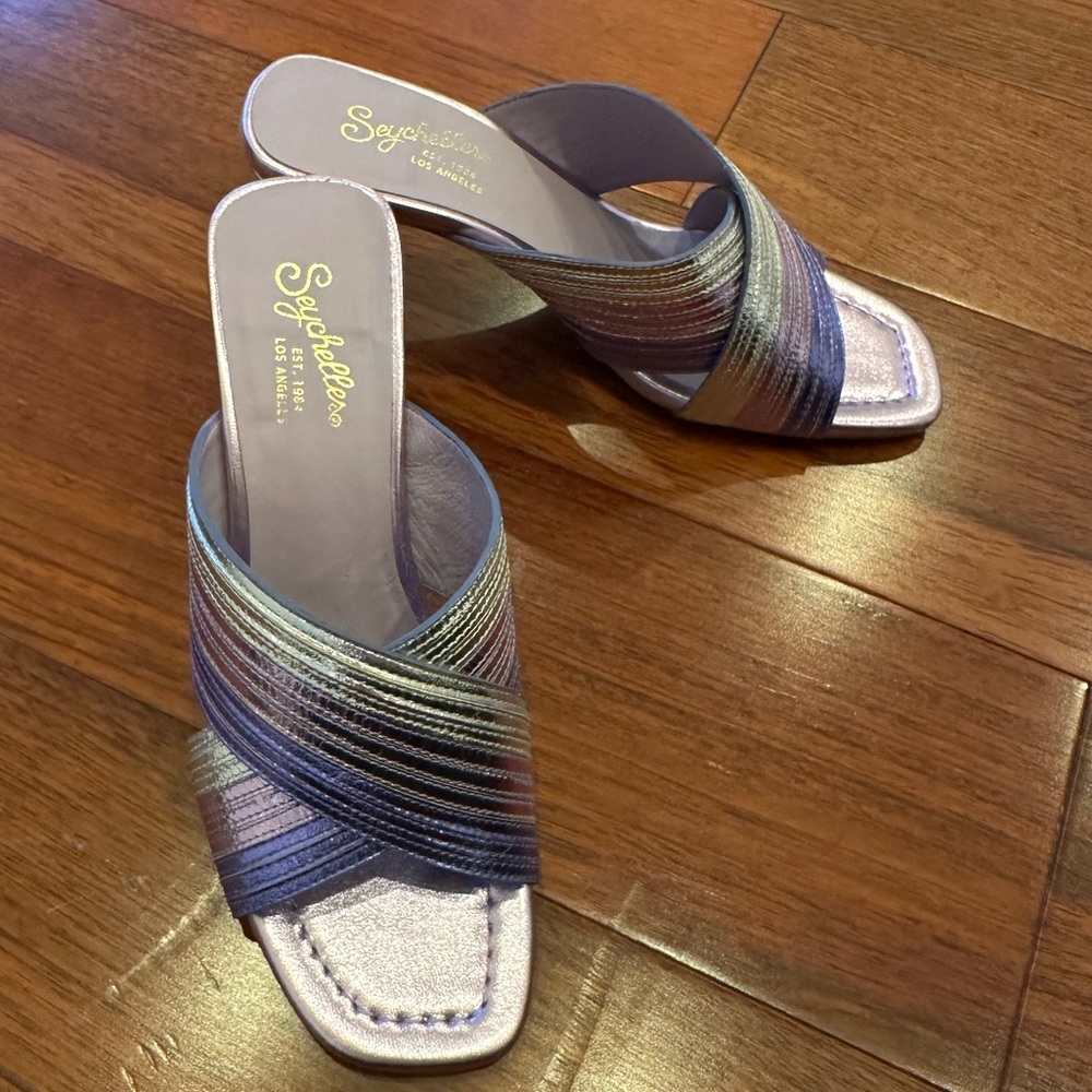 Seychelles Fleet Crisscross Metallic Sandals